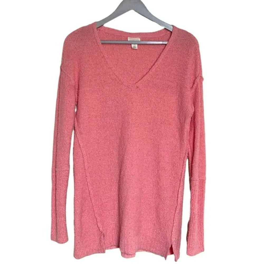Caslon XL pink‎ V-neck long sleeve knit sweater preppy feminine